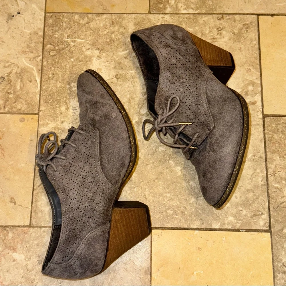 Dr. Scholl’s memory foam cool fit cheer lace up ankle bootie boots gray 8.5 - Picture 7 of 10